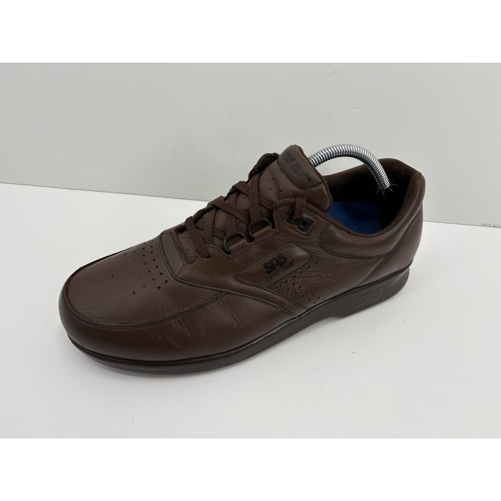 SAS Time Out Walking Shoes Men's 11 Walnut Brown Leather Comfort USA, PowerStep